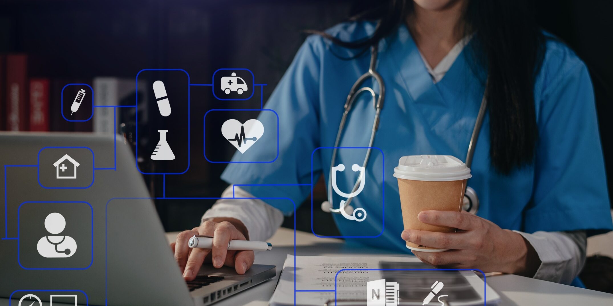 doctor using tech